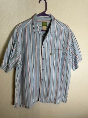 Esprit EDC Men's Stiped Short Sleeve Button Up Shirt Men's M
